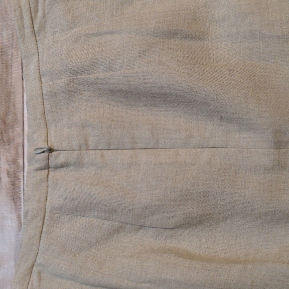 Vintage lined linen skirt light khaki - Picture 8 of 16